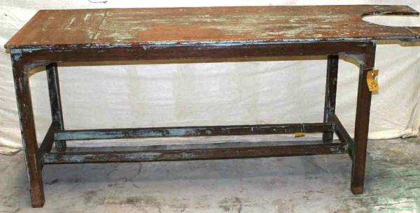Massage old teak wood table