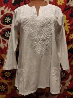 Hand embroidered cotton blouse