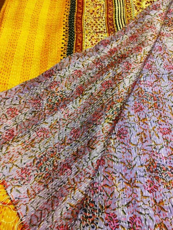 Silk kantha shawl