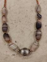 Silver and agates necklace