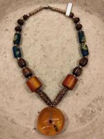 Glass and resin necklace