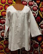 Hand embroidered cotton blouse