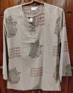Blusa de algodón blockprint